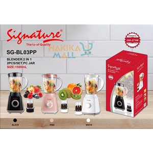 Signature Powerful 2 in 1 Blender & Grinder - Versatile Kitchen Appliance for Smoothies, Grinding, and More