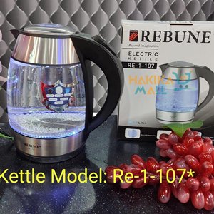 Rebune high quality classy REBUNE GLASS ELECTRIC KETTLE, Blue LED illumination ( Kitchen & Dining room appliances ) as picture 1.8Ltrs