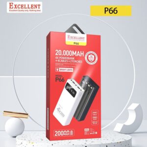 Excellent 20000mAh 4x Four Inbuilt Cables + LED Big Light Power Bank P66